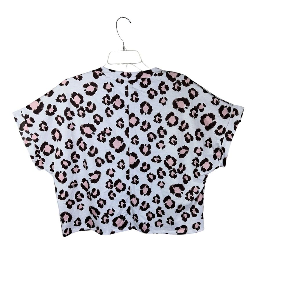 Fantastic Fawn Pajama Set Medium Shorts Tee Animal Print Brown Leopard - Picture 2 of 8